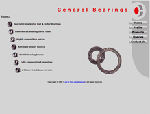 Tablet Screenshot of generalbearings.co.za